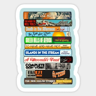 Ernest Hemingway Books Stack Sticker